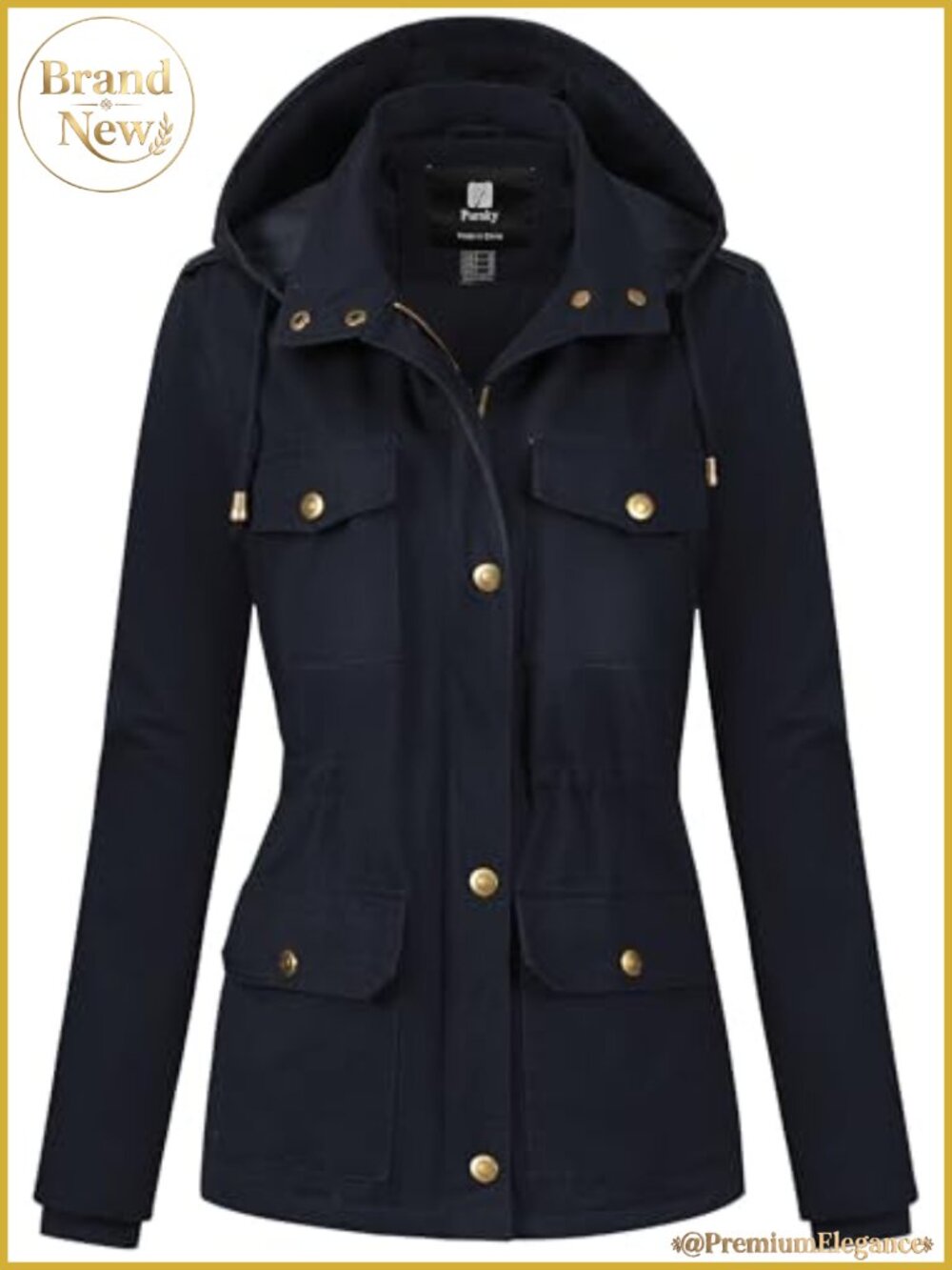 Women's Cotton Anorak Lightweight Military Jacket Warm Utility Coat with